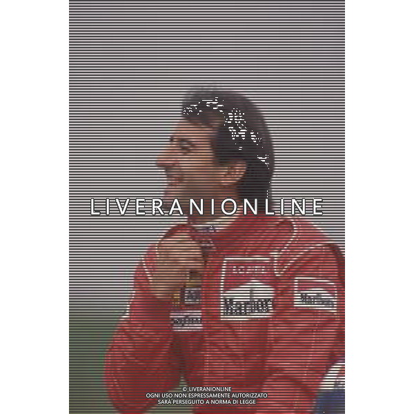 DIAPA-RETROSPETTIVA IVAN CAPELLI PILOTA F1 NELLA FOTO IVAN CAPELLI PRESENTAZIONE FERRARI NELL\'ANNO 1991 AG ALDO LIVERANI SAS