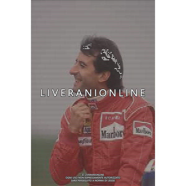 DIAPA-RETROSPETTIVA IVAN CAPELLI PILOTA F1 NELLA FOTO IVAN CAPELLI PRESENTAZIONE FERRARI NELL\'ANNO 1991 AG ALDO LIVERANI SAS