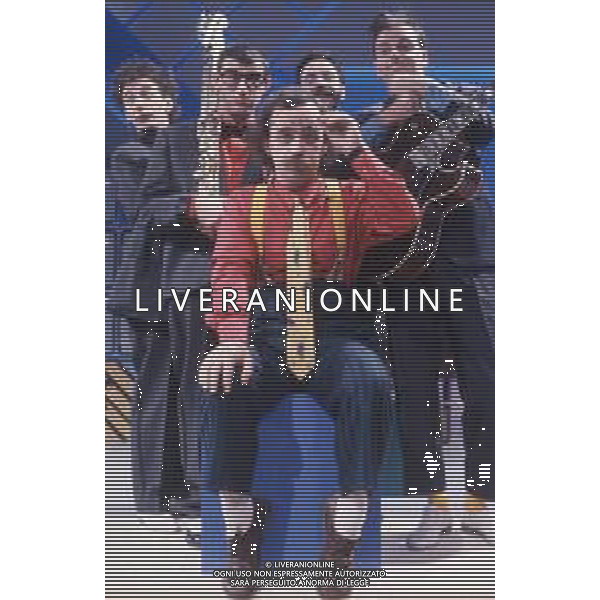 DIAP-RETROSPETTIVA MAURIZIO NICHETTI ATTORE NELLAFOTO MAURIZIO NICHETTI A MILANO NELL\'ANNO 1986 NELLA TRASMISSIONE TELEVISIVA “PISTA “ AG ALDO LIVERANI SAS