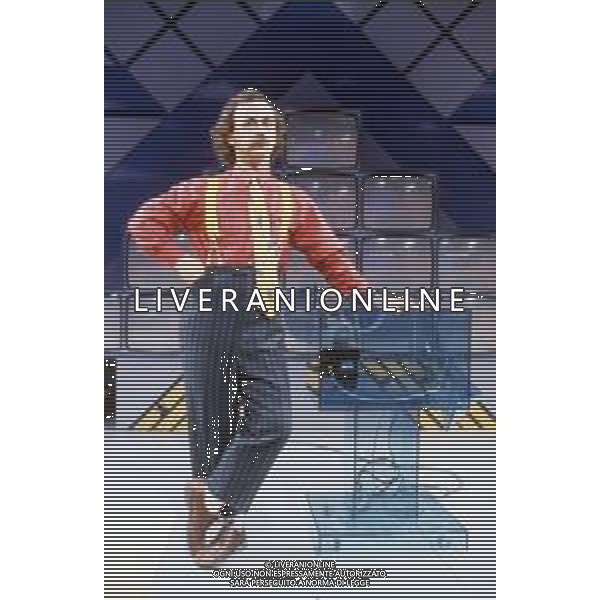 DIAP-RETROSPETTIVA MAURIZIO NICHETTI ATTORE NELLAFOTO MAURIZIO NICHETTI A MILANO NELL\'ANNO 1986 NELLA TRASMISSIONE TELEVISIVA “PISTA “ AG ALDO LIVERANI SAS