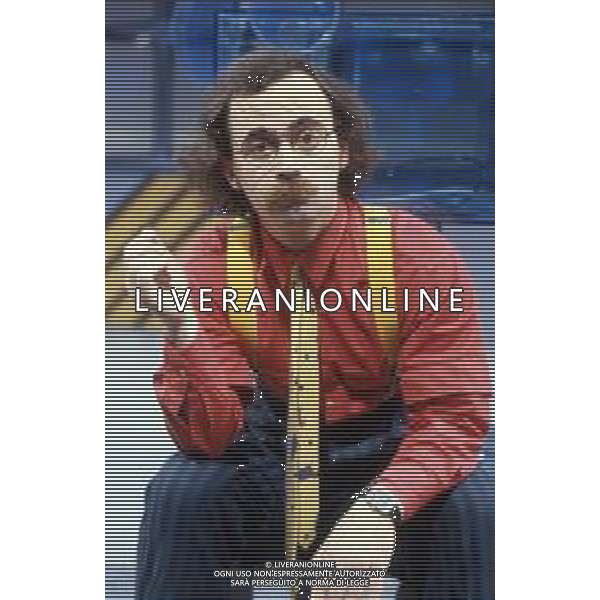 DIAP-RETROSPETTIVA MAURIZIO NICHETTI ATTORE NELLAFOTO MAURIZIO NICHETTI A MILANO NELL\'ANNO 1986 NELLA TRASMISSIONE TELEVISIVA “PISTA “ AG ALDO LIVERANI SAS
