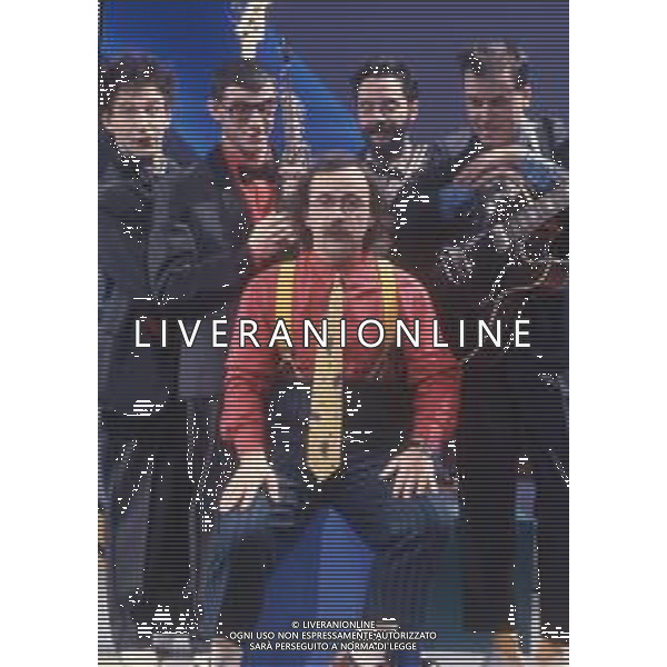 DIAP-RETROSPETTIVA MAURIZIO NICHETTI ATTORE NELLAFOTO MAURIZIO NICHETTI A MILANO NELL\'ANNO 1986 NELLA TRASMISSIONE TELEVISIVA “PISTA “CON LA BANDA OSIRIS AG ALDO LIVERANI SAS