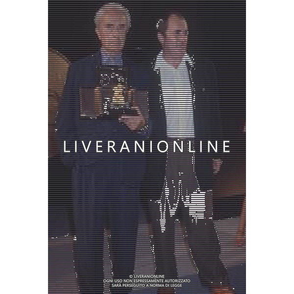DIAP-RETROSPETTIVA MICHELANGELO ANTONIONI REGISTA NELLA FOTO MICHELANGELO ANTONIONI A TAORMINA NELL\'ANNO 1991 CON BERNARDO BERTOLUCCI AG ALDO LIIVERANI SAS