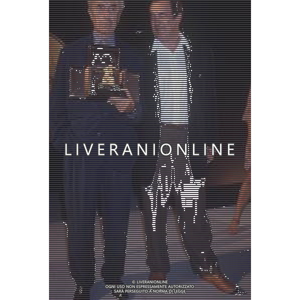 DIAP-RETROSPETTIVA MICHELANGELO ANTONIONI REGISTA NELLA FOTO MICHELANGELO ANTONIONI A TAORMINA NELL\'ANNO 1991 CON BERNARDO BERTOLUCCI AG ALDO LIIVERANI SAS