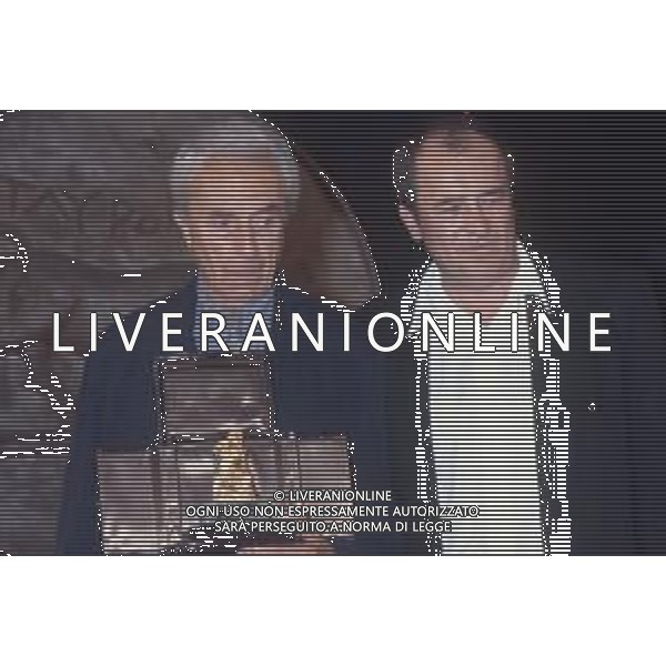 DIAP-RETROSPETTIVA MICHELANGELO ANTONIONI REGISTA NELLA FOTO MICHELANGELO ANTONIONI A TAORMINA NELL\'ANNO 1991 CON BERNARDO BERTOLUCCI AG ALDO LIIVERANI SAS