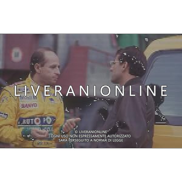DIAP-RETROSPETTIVA ROBERTO MORENO PILOTA F1 NELLA FOTO ROBERTO MORENO CON IVAN CAPELLI NELL\'ANNO 1990 AG ALDO LIVERANI SAS