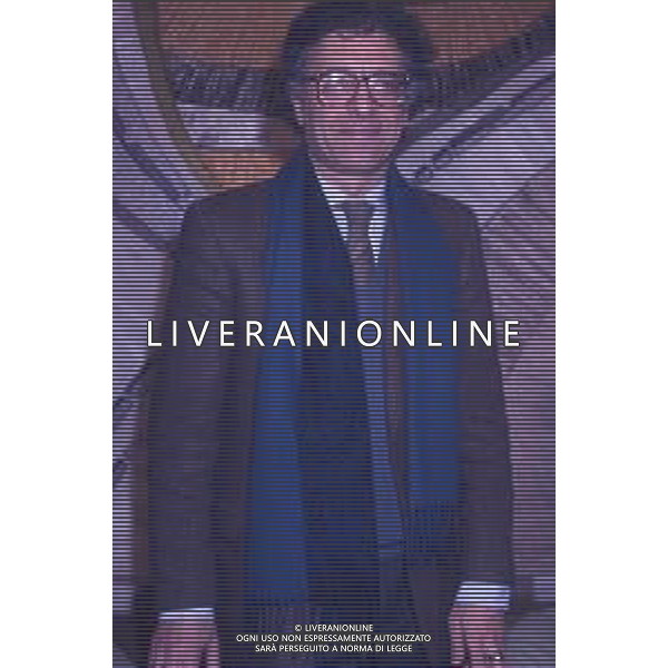 DIAP-RETROSPETTIVA GIAMPERO MUGHINII GIORNALISTA NLLA FOTO GIAMPIERO MUGHINI NELL\'ANNO 1989 A MILANO AG ALDO LIVERANI SAS