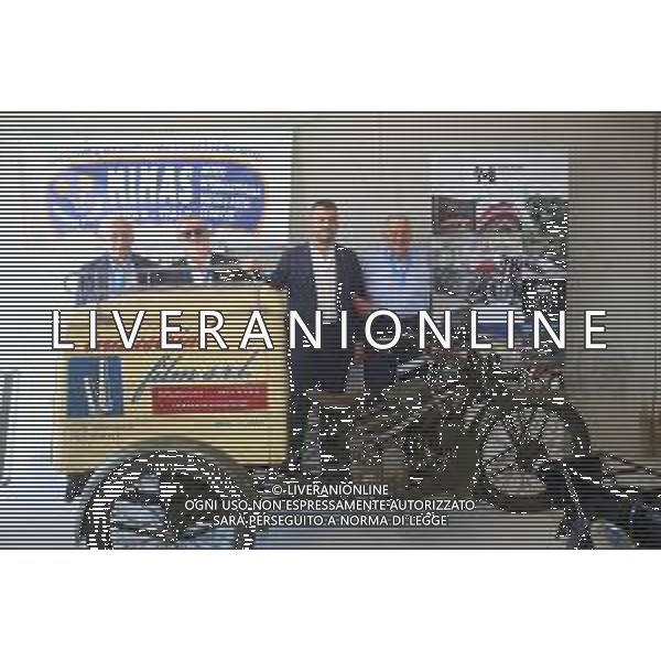 IMOLA 20 09 2025 AUTODROMO ENZO E DINO FERRARI CRAME 2025 NELLA FOTO DA DESTRA BENITO BATTILANI SINDACO DI IMOLA MARCO PANIERI E ULTIMO LUCIANO MARZOCCHI PRESIDENTE CRAME MOSTRA SCAMBIO ©SANNA - AGENZIA ALDO LIVERANI SAS