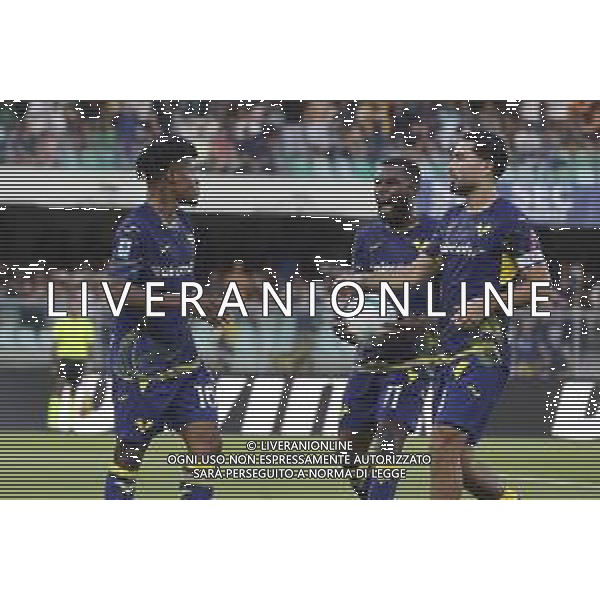 Gift Orban of Hellas Verona FC celebrates after scoring during Hellas Verona FC vs Juventus FC, 4° Serie A Enilive 2025-26 game at Marcantonio Bentegodi stadium in Verona (VR), Italy, on September 20, 2025. (Photo by Davide Casentini)- AGENZIA ALDO LIVERANI