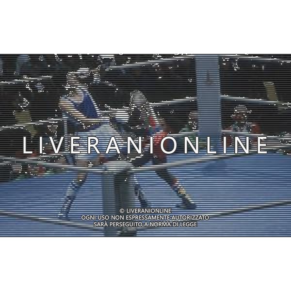 DIAP-RETROSPETTIVA PATRIZIO OLIVA PUGILE NELLA FOTO PATRIZIO OLIVA E AURELIAN AGNAN ALLE OLIMPIADI DI MOSCA ANNO 1980 FOTO ENRICO LIVERANI -AG ALDO LIVERANI SAS