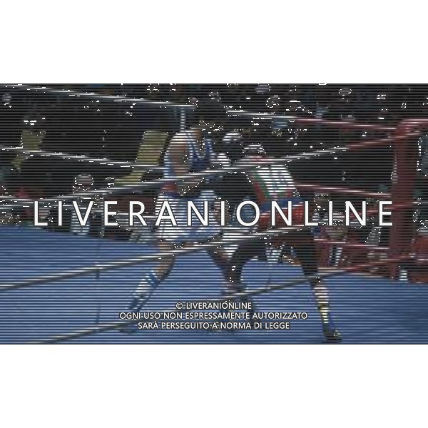 DIAP-RETROSPETTIVA PATRIZIO OLIVA PUGILE NELLA FOTO PATRIZIO OLIVA E AURELIAN AGNAN ALLE OLIMPIADI DI MOSCA ANNO 1980 FOTO ENRICO LIVERANI -AG ALDO LIVERANI SAS