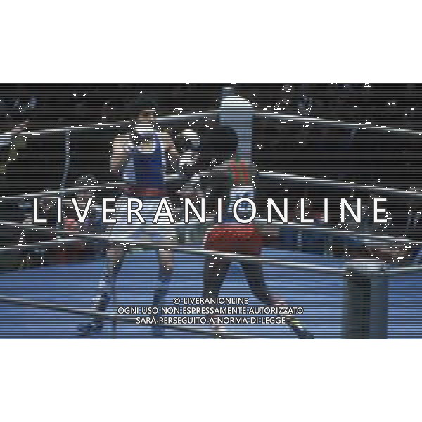 DIAP-RETROSPETTIVA PATRIZIO OLIVA PUGILE NELLA FOTO PATRIZIO OLIVA E AURELIAN AGNAN ALLE OLIMPIADI DI MOSCA ANNO 1980 FOTO ENRICO LIVERANI -AG ALDO LIVERANI SAS