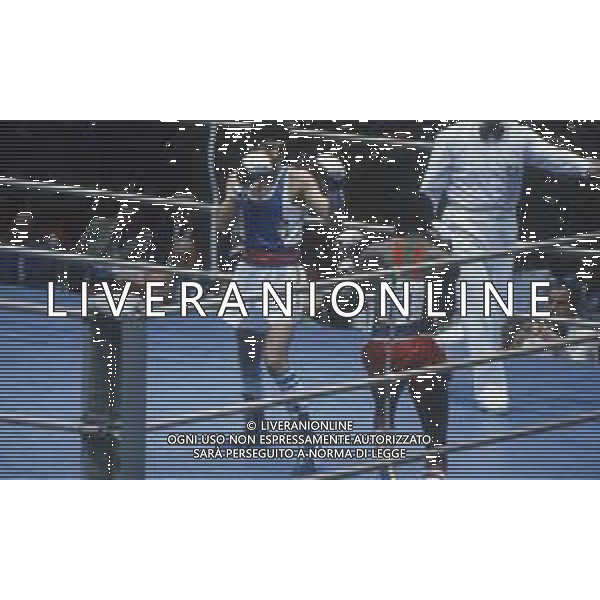 DIAP-RETROSPETTIVA PATRIZIO OLIVA PUGILE NELLA FOTO PATRIZIO OLIVA E AURELIAN AGNAN ALLE OLIMPIADI DI MOSCA ANNO 1980 FOTO ENRICO LIVERANI -AG ALDO LIVERANI SAS