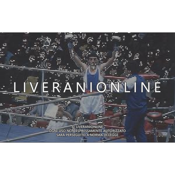 DIAP-RETROSPETTIVA PATRIZIO OLIVA PUGILE NELLA FOTO PATRIZIO OLIVA E AURELIAN AGNAN ALLE OLIMPIADI DI MOSCA ANNO 1980 FOTO ENRICO LIVERANI -AG ALDO LIVERANI SAS