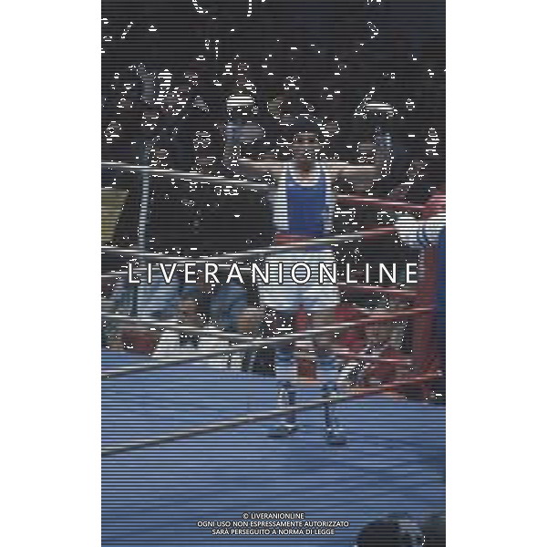 DIAP-RETROSPETTIVA PATRIZIO OLIVA PUGILE NELLA FOTO PATRIZIO OLIVA E AURELIAN AGNAN ALLE OLIMPIADI DI MOSCA ANNO 1980 FOTO ENRICO LIVERANI -AG ALDO LIVERANI SAS