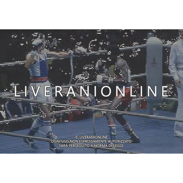 DIAP-RETROSPETTIVA PATRIZIO OLIVA PUGILE NELLA FOTO PATRIZIO OLIVA E AURELIAN AGNAN ALLE OLIMPIADI DI MOSCA ANNO 1980 FOTO ENRICO LIVERANI -AG ALDO LIVERANI SAS