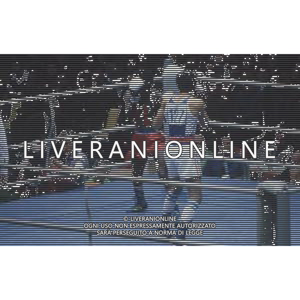 DIAP-RETROSPETTIVA PATRIZIO OLIVA PUGILE NELLA FOTO PATRIZIO OLIVA E AURELIAN AGNAN ALLE OLIMPIADI DI MOSCA ANNO 1980 FOTO ENRICO LIVERANI -AG ALDO LIVERANI SAS