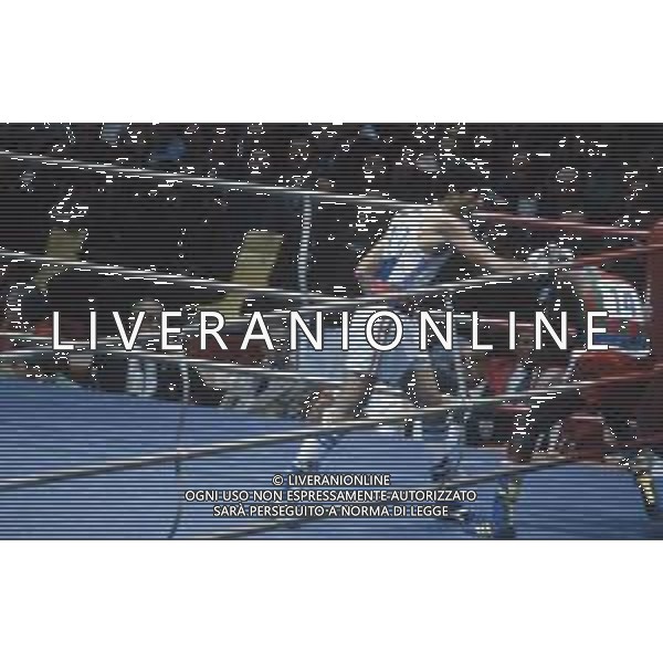 DIAP-RETROSPETTIVA PATRIZIO OLIVA PUGILE NELLA FOTO PATRIZIO OLIVA E AURELIAN AGNAN ALLE OLIMPIADI DI MOSCA ANNO 1980 FOTO ENRICO LIVERANI -AG ALDO LIVERANI SAS
