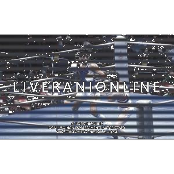 DIAP-RETROSPETTIVA PATRIZIO OLIVA PUGILE NELLA FOTO PATRIZIO OLIVA E ANTHONY WILLIS ALLE OLIMPIADI DI MOSCA ANNO 1980 FOTO ENRICO LIVERANI -AG ALDO LIVERANI SAS 