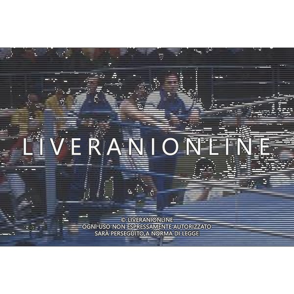 DIAP-RETROSPETTIVA PATRIZIO OLIVA PUGILE NELLA FOTO PATRIZIO OLIVA E ANTHONY WILLIS ALLE OLIMPIADI DI MOSCA ANNO 1980 FOTO ENRICO LIVERANI -AG ALDO LIVERANI SAS 