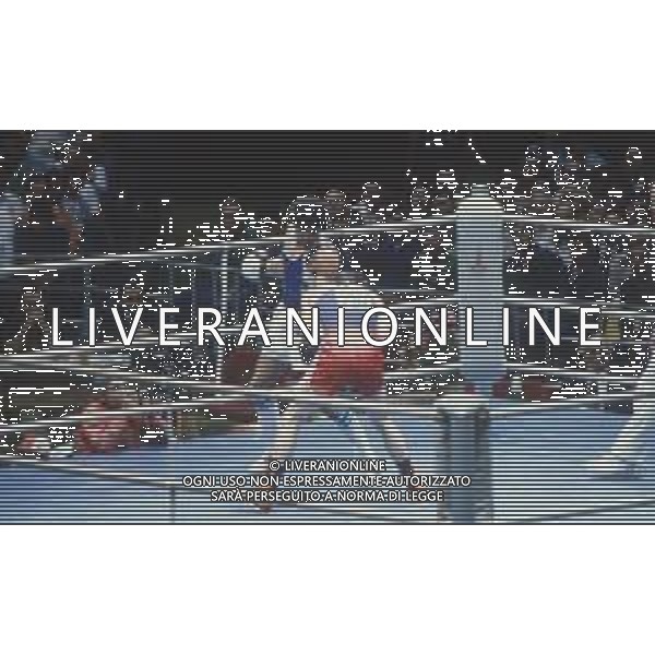 DIAP-RETROSPETTIVA PATRIZIO OLIVA PUGILE NELLA FOTO PATRIZIO OLIVA E ACE RUSEVSKI ALLE OLIMPIADI DI MOSCA ANNO 1980 FOTO ENRICO LIVERANI -AG ALDO LIVERANI SAS 