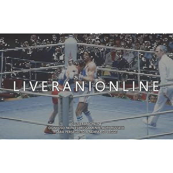 DIAP-RETROSPETTIVA PATRIZIO OLIVA PUGILE NELLA FOTO PATRIZIO OLIVA E ACE RUSEVSKI ALLE OLIMPIADI DI MOSCA ANNO 1980 FOTO ENRICO LIVERANI -AG ALDO LIVERANI SAS 