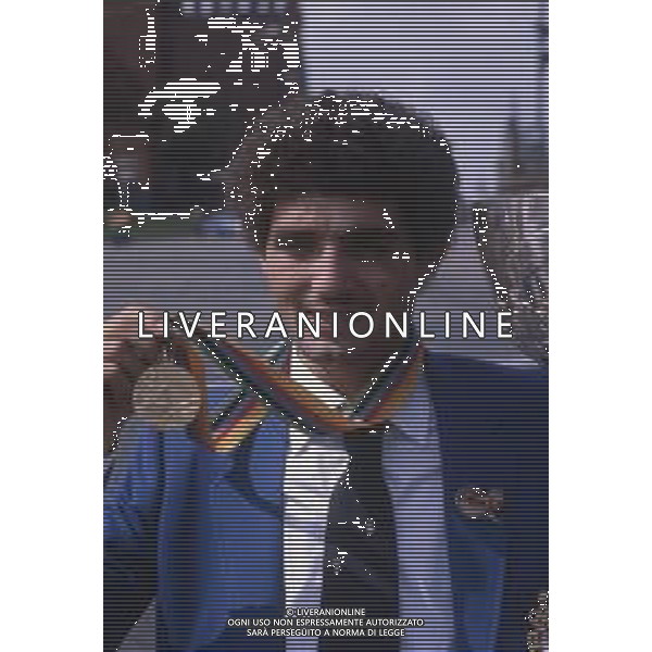DIAP-RETROSPETTIVA PATRIZIO OLIVA PUGILE NELLA FOTO PATRIZIO OLIVA ALLE OLIMPIADI DI MOSCA ANNO 1980 FOTO ENRICO LIVERANI -AG ALDO LIVERANI SAS 