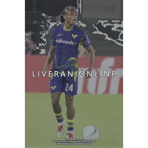 Antoine Joseph Bernède of Hellas Verona FC play the ball during Hellas Verona FC vs Juventus FC, 4° Serie A Enilive 2025-26 game at Marcantonio Bentegodi stadium in Verona (VR), Italy, on September 20, 2025. (Photo by Davide Casentini) AG ALDO LIVERANI SAS