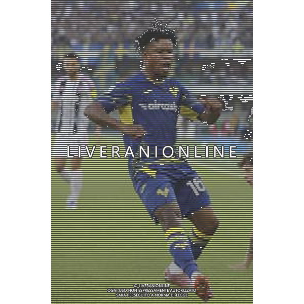 Gift Orban of Hellas Verona FC during Hellas Verona FC vs Juventus FC, 4° Serie A Enilive 2025-26 game at Marcantonio Bentegodi stadium in Verona (VR), Italy, on September 20, 2025. (Photo by Davide Casentini) AG ALDO LIVERANI SAS