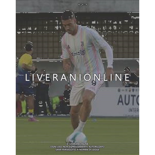 Dusan Vlahovic of Juventus FC during warms up before Hellas Verona FC vs Juventus FC, 4° Serie A Enilive 2025-26 game at Marcantonio Bentegodi stadium in Verona (VR), Italy, on September 20, 2025. (Photo by Davide Casentini) AG ALDO LIVERANI SAS