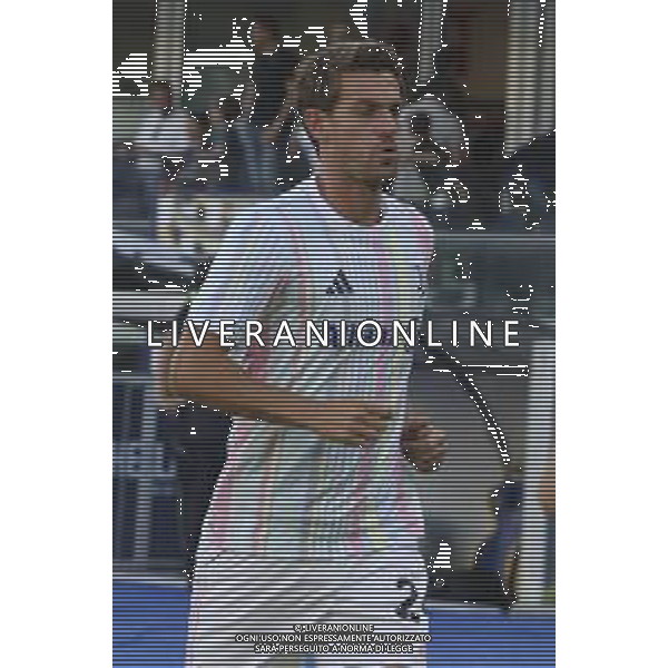 Daniele Rugani of Juventus FC during warms up before Hellas Verona FC vs Juventus FC, 4° Serie A Enilive 2025-26 game at Marcantonio Bentegodi stadium in Verona (VR), Italy, on September 20, 2025. (Photo by Davide Casentini) AG ALDO LIVERANI SAS