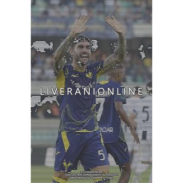 Unai Nunez of Hellas Verona FC celebrates Gift Orban of Hellas Verona FC goal during Hellas Verona FC vs Juventus FC, 4° Serie A Enilive 2025-26 game at Marcantonio Bentegodi stadium in Verona (VR), Italy, on September 20, 2025. (Photo by Davide Casentini) AG ALDO LIVERANI SAS