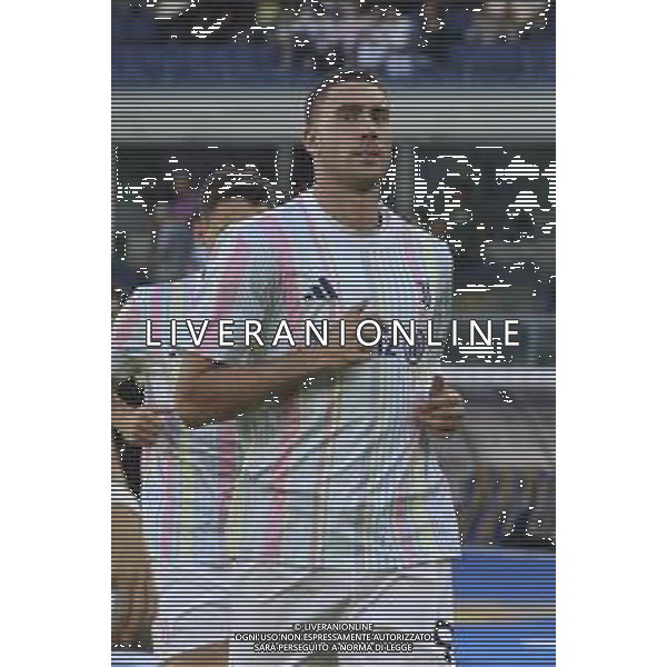 Dusan Vlahovic of Juventus FC during Hellas Verona FC vs Juventus FC, 4° Serie A Enilive 2025-26 game at Marcantonio Bentegodi stadium in Verona (VR), Italy, on September 20, 2025. (Photo by Davide Casentini) AG ALDO LIVERANI SAS