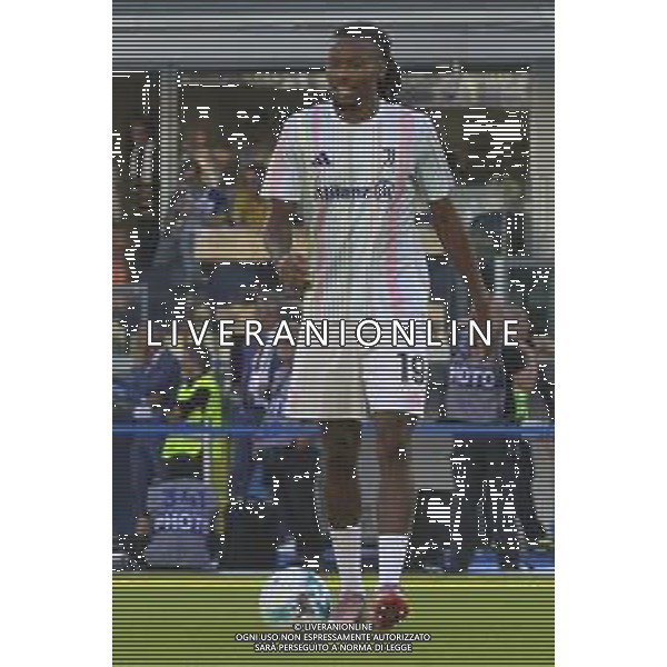 Khephren Thuram of Juventus FC during warms up before Hellas Verona FC vs Juventus FC, 4° Serie A Enilive 2025-26 game at Marcantonio Bentegodi stadium in Verona (VR), Italy, on September 20, 2025. (Photo by Davide Casentini) AG ALDO LIVERANI SAS