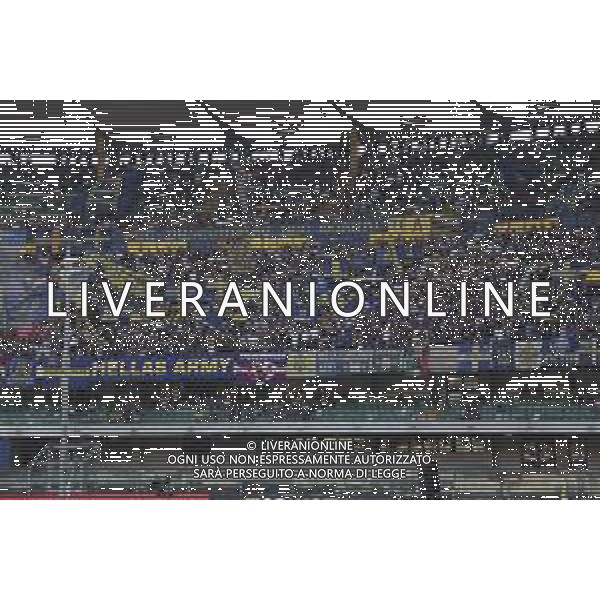 Hellas Veorna fans show their support during Hellas Verona FC vs Juventus FC, 4° Serie A Enilive 2025-26 game at Marcantonio Bentegodi stadium in Verona (VR), Italy, on September 20, 2025. (Photo by Davide Casentini) AG ALDO LIVERANI SAS