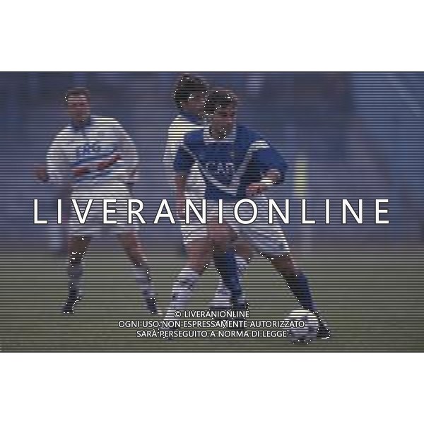 DIAP-RETROSPETTIVA STEFANO BORGONOCO CALCIATORE NELLA FOTO STEFANO BORGONOVO CON LA MAGLIA DEL BRESCIA CALCIO NELL\'ANNO1994 AG ALDO LIVERANI SAS