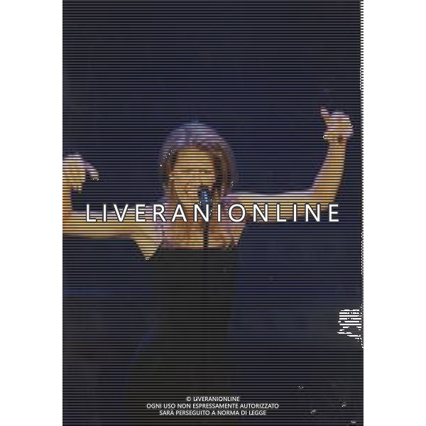 DIAP-RETROSPETTIVA CELINE DION CANTANTE NELLA FOTO CELINE DION A SANREMO NELL\'ANNO 1996 AG ALDO LIVERANI SAS