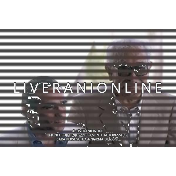 DIAP-RETROSPETTIVA MARTIN SCORSESE REGSTA NELLA FOTO MARTIN SCORSESE A CANNES NELL\'ANNO 1990 CON IL REGISTA AKIRA KUROSAWA AG ALDO LIVERANI SAS