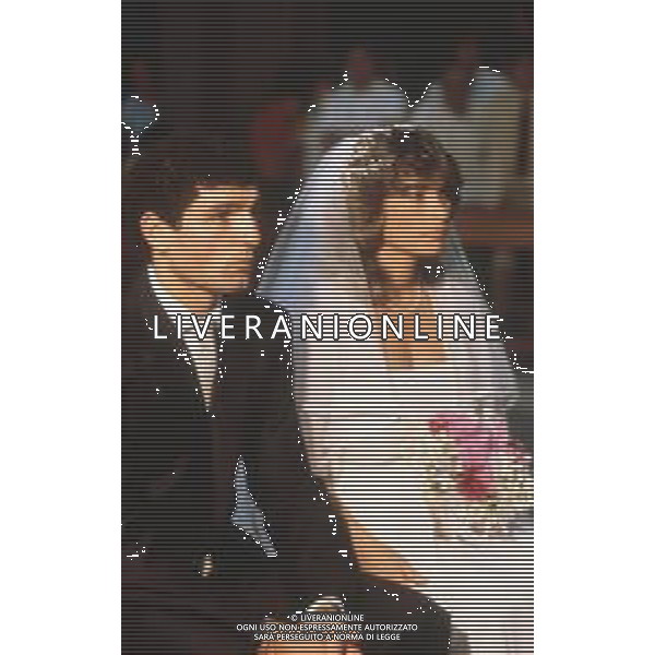 DIAP-RETROSPETTIVA PATRIZIO OLIVA PUGILE NELLA FOTO PATRIZIO OLIVA IL GIORNO DEL SUO MATRIMONIO NELL\'ANNO 1982 LA MOGLIE SILVANA CAIAZZO AG ALDO LIVERANI SAS