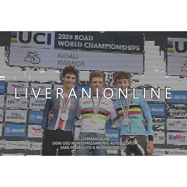 23-09-2025 World Championships Junior Man Cronometro; 2025, Olanda; 2025, Usa; 2025, Belgium; Mouris, Michiel; Barry, Ashlin; Van Kerckhove, Seff; Kigali; foto stefano sirotti-ag aldo liverani sas