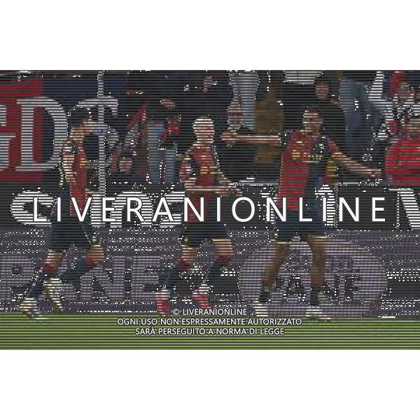 TVRG Genoa vs Empoli nella foto giocatori Genoa esultanza dopo il gol del 2 a 1, a DX Alessandro Marcandalli (Genoa) Genova 25-09-2025 Stadio Luigi Ferraris - Marassi Genoa vs Empoli Coppa Italia Frecciarossa - sedicesimi di finale foto Roberto Garavaglia/Agenzia Aldo Liverani sas
