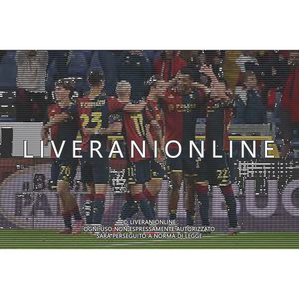 TVRG Genoa vs Empoli nella foto giocatori Genoa esultanza dopo il gol del 2 a 1 Genova 25-09-2025 Stadio Luigi Ferraris - Marassi Genoa vs Empoli Coppa Italia Frecciarossa - sedicesimi di finale foto Roberto Garavaglia/Agenzia Aldo Liverani sas