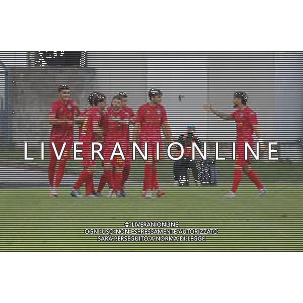 TVRCOR – Pro Patria vs Albinoleffe – Serie C – 6a giornata Campionato Calcio Serie C Lega Pro Busto Arsizio (VA) 14-09-2025 Stadio Carlo Speroni nella foto esultanza Albinoleffe dopo il goal di Tommaso Lupinetti ©TVRCOR Corradin Roberta - AGENZIA ALDO LIVERANI SAS