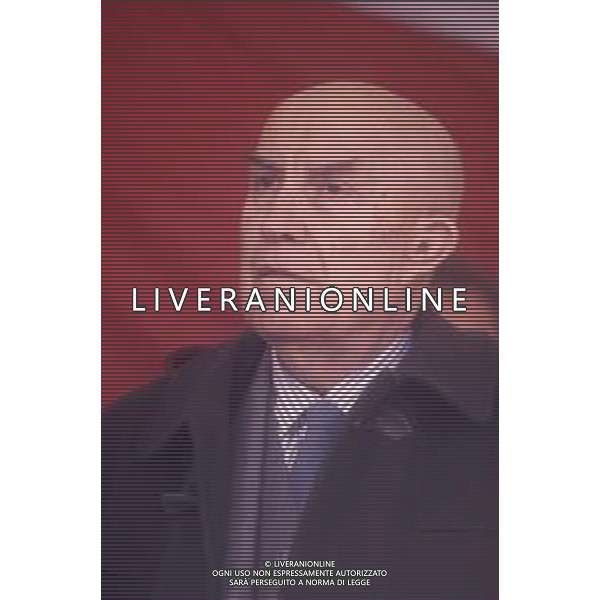 DIAP-RETROSPETTIVA GIANFRANCO MIGLIO POLITICO NELLA FOTO GIANFRANCO MIGLIO A PONTIDA NELL\'ANNO 1994 AG ALDO LIVERANI SAS