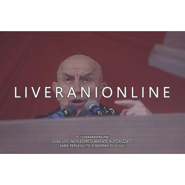 DIAP-RETROSPETTIVA GIANFRANCO MIGLIO POLITICO NELLA FOTO GIANFRANCO MIGLIO A PONTIDA NELL\'ANNO 1994 AG ALDO LIVERANI SAS