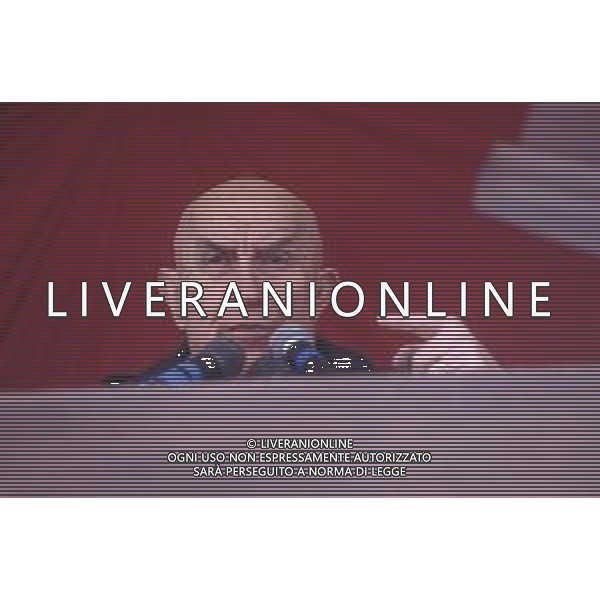 DIAP-RETROSPETTIVA GIANFRANCO MIGLIO POLITICO NELLA FOTO GIANFRANCO MIGLIO A PONTIDA NELL\'ANNO 1994 AG ALDO LIVERANI SAS