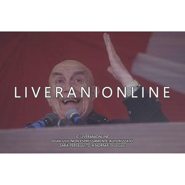DIAP-RETROSPETTIVA GIANFRANCO MIGLIO POLITICO NELLA FOTO GIANFRANCO MIGLIO A PONTIDA NELL\'ANNO 1994 AG ALDO LIVERANI SAS
