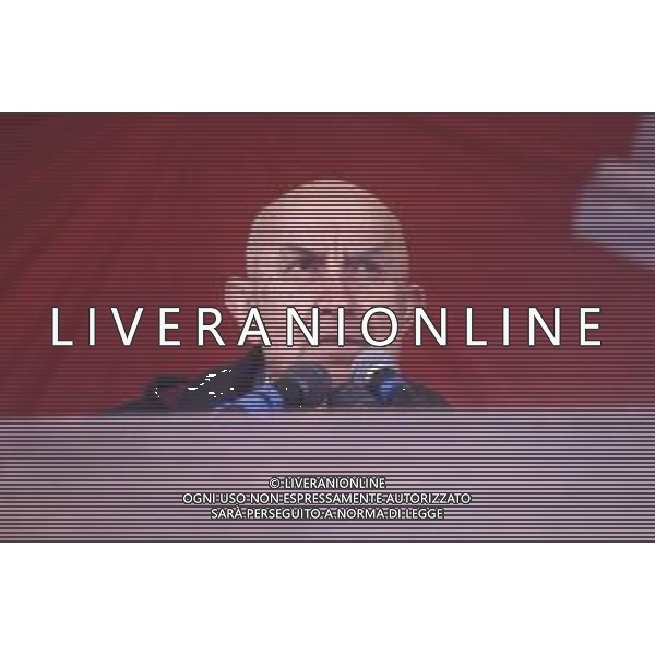 DIAP-RETROSPETTIVA GIANFRANCO MIGLIO POLITICO NELLA FOTO GIANFRANCO MIGLIO A PONTIDA NELL\'ANNO 1994 AG ALDO LIVERANI SAS