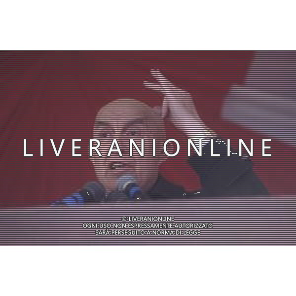 DIAP-RETROSPETTIVA GIANFRANCO MIGLIO POLITICO NELLA FOTO GIANFRANCO MIGLIO A PONTIDA NELL\'ANNO 1994 AG ALDO LIVERANI SAS