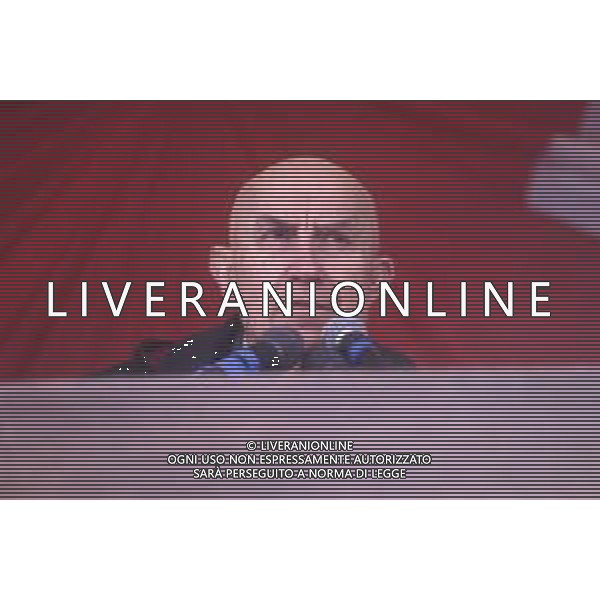 DIAP-RETROSPETTIVA GIANFRANCO MIGLIO POLITICO NELLA FOTO GIANFRANCO MIGLIO A PONTIDA NELL\'ANNO 1994 AG ALDO LIVERANI SAS